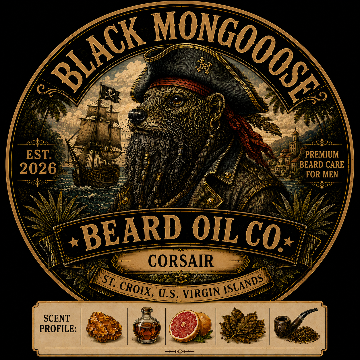 Black Mongoose Beard Oil Co. - Corsair